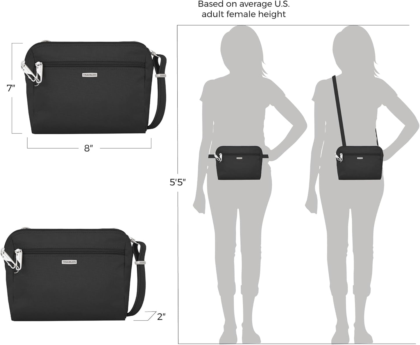 Travelon Anti-Theft Classic Convertible Crossbody & Waist Pack