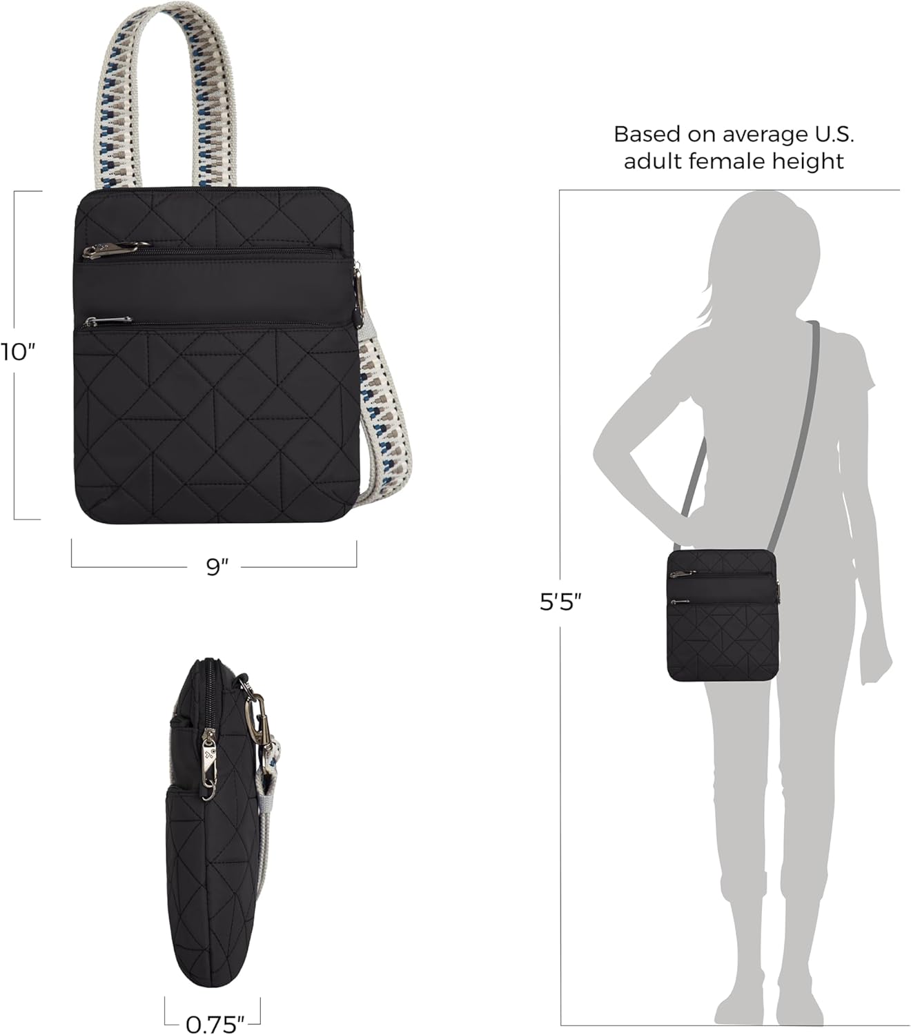 Travelon Anti-Theft Boho Slim Crossbody