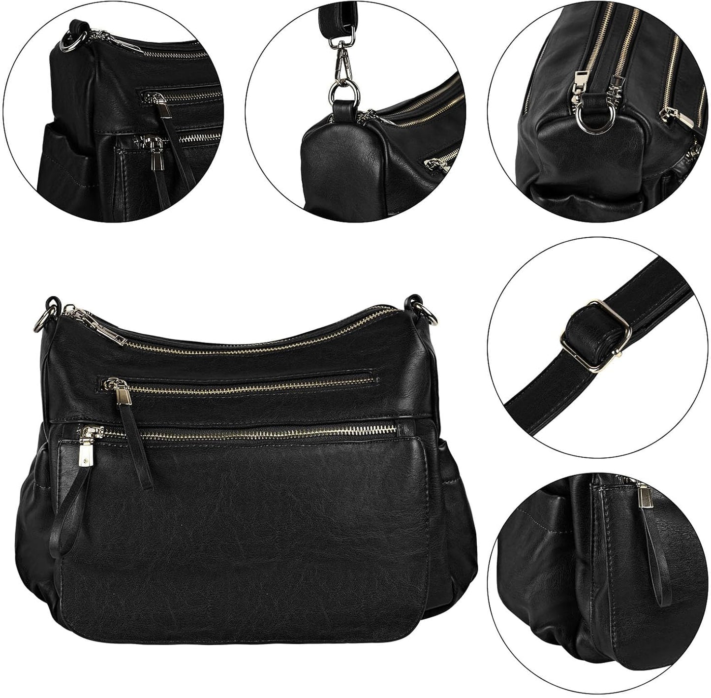 KOGTLA Women's Crossbody Shoulder Bag Roomy Multi Pockets Purse Handbag Travel Satchel Hobo Messenger Bag