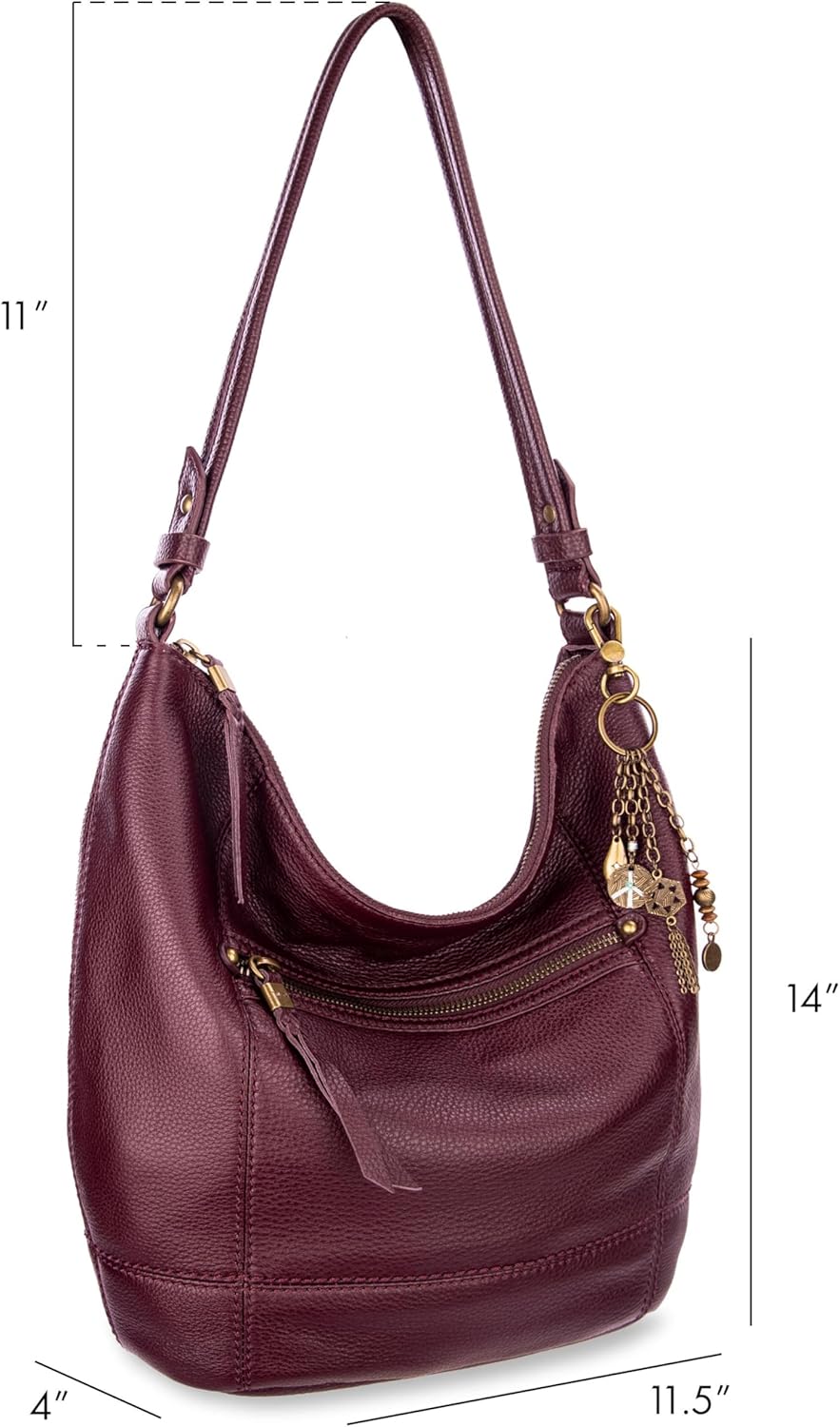The Sak Sequoia Hobo Bag - Premium Large Leather Women's Handbag for Everyday & Travel - Durable Purse With Zipper Pocket